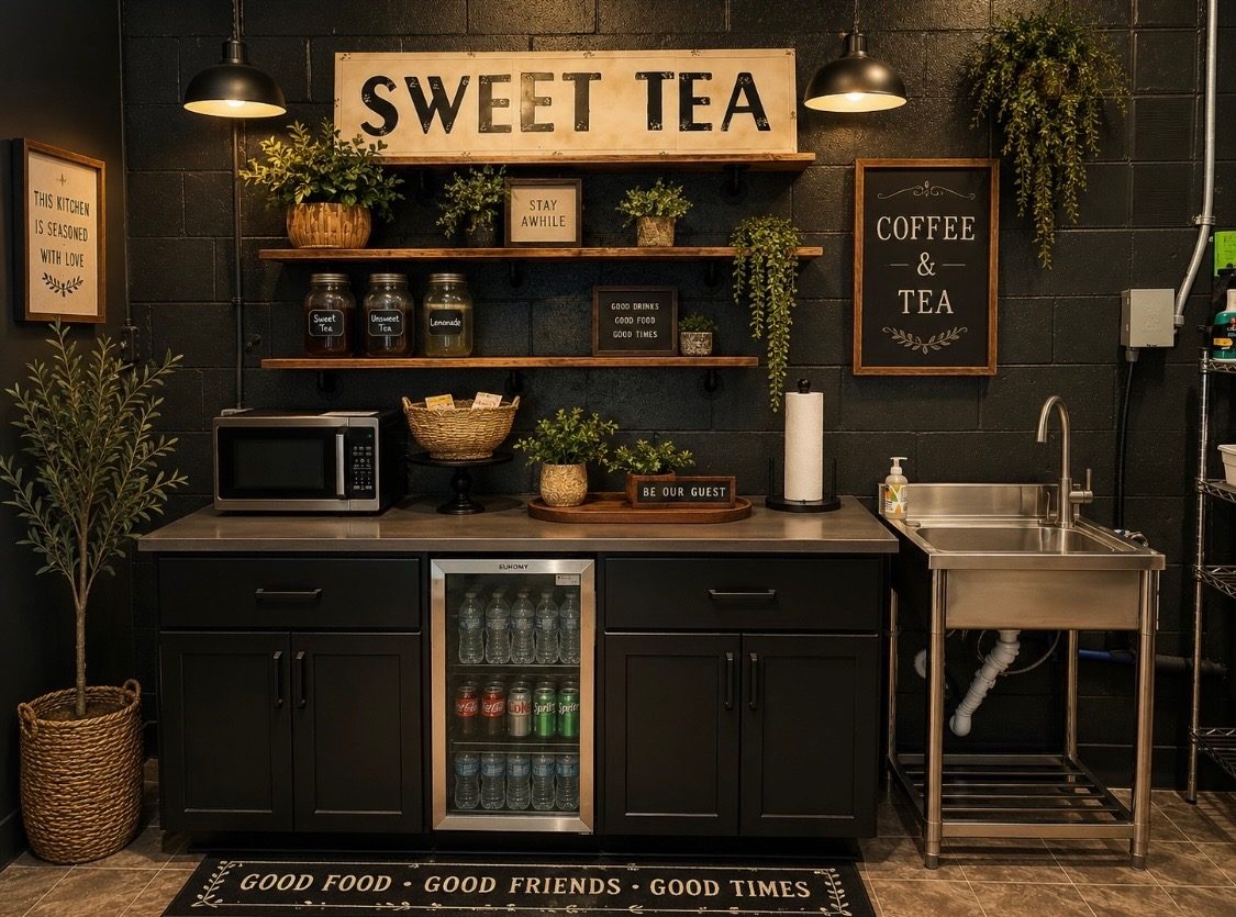 The sweet tea and coffee station at The Venue.
